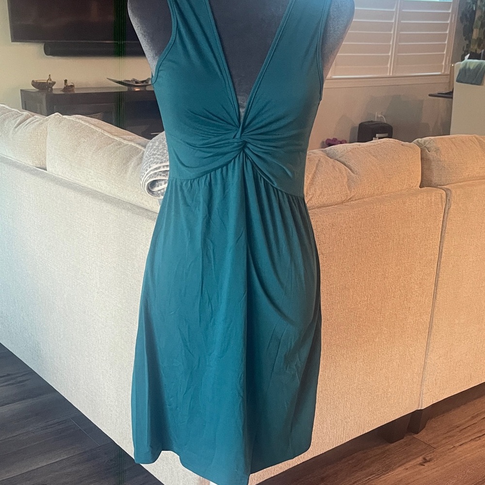 New SHEIN Teal Knot-Front Sleeveless Midi Dress